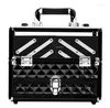 Storage Boxes Acrylic Portable Cosmetic Case Large Aluminum Makeup Train Box Black