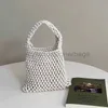 Beach Bags Spring and Summer New Pure Hand Knitted Cotton Rope Hollow Out Bag ins Style Fresh Photography Handbag Colorful Handwoven Bagstylishdesignerbags