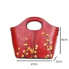 Evening Bags GAGACIA Vintage Women Handbag 2023 Hand Painted Genuine Leather Ladies Handbags Woman Cowhide Shoulder Bag Sac Main Femme