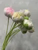 Dekorativa blommor 5 grenar rosa lotus konstgjorda växter party hemmakontor dekorationer vit bukett diy