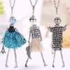 Pendant Necklaces YLWHJJ Brand 2023 Women Necklace Long Chain Girls Cartoon Character Pearl Charm Doll Pink Skirt Fashion Jewelry