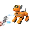 Electricrc Animals 24G DIY Programmering Multifunctionele slimme RC Robot Dog 3D Rotate Voice Interaction Touch Sensing Light Remote Regeling Stunt 230812