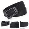 Belts Men S Automatic Slide Buckle Belt Adjustable Nylon Waistband Solid Color Outdoors Tooling Clothes Accessory 125CM