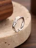 2023 Giappone e Corea del Sud Vendita a caldo S925 Silver Fashion Fashion Simple Micro Set Ring di apertura irregolare per donne