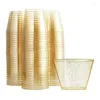 Tumblers Clear Plastic Cups Gold Glitter Reusable Drink Party Wine Glasses For Cocktail Champagne Martini