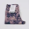 lululemen Damen verkaufsfähige Tie Dye Neunte Hose Lulu Schnell trocknende enge Passform Hot Sell Leggings Damen Hose mit hoher Taille Athletischer Look für den Sommer