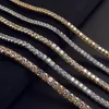 Ювелирные изделия ожерелья 3 мм 4 мм 5 мм из стерлингового серебра Vvs с муассанитом и бриллиантами, теннисная цепочка, мужские и женские ожерелья, бесплатная доставка с Bx