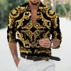 Chemises décontractées masculines 2023 Fashion d'été Hawaiian Style Beach Long Mancheve Shirt Creative Digital Printing Trend Loose Tendgan Top