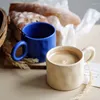 Tazas de estilo nórdico simple taza de café de cerámica gran capacidad de agua de agua a mano pellizca forma irregular orejas grandes tazas de té amigo dibrete de regalo