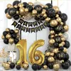Other Event Party Supplies Black and Gold Balloon Garland Kit 161830 Year Old Birthday Arch for Adults Decor Latex Balloons Set 230812
