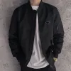 Men Hoodie Classic Disual Spray Jacket Shirt مزدوج مادة منسوجة من القاذفة ذات الحجم الكبير