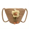 Strandtassen geweven gras geweven tas voor vrouwen 2023 Nieuwe bloemmode emmer Bag Beach Bloem geweven een schouder Crossbody BagstylishDesigner Bags