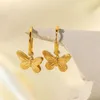 Boucles d'oreilles en peluche rétro clip de papillon féminin en acier inoxydable 2023 Niche de niche de conception de conception