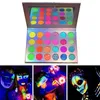 Ombretto 24 colori luminosi tavolozza di trucco al neon Halloween si illumina nella Pasqua scura e 230812