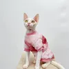 Cat Costumes Sphinx Autumn Winter Velvet Thick Sphynx Apparel Clothing Warm Vest Kitten Outfits Double-sided Tie-dye Hairless Clothes