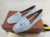 5A 5965 드레스 슈즈 Loropiana LP Summer Charms Walk Loafers 스웨이드 할인 Desinger 신발 여성 크기 35-42 Fendave