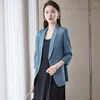 Frauenanzüge Frauen kleine Blazer Acetat Satinanzug Jacke losen übergroße S-4xl Mantel Mantel Dünnes Büro Dame Freizeit formelle Mode