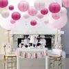 Other Event Party Supplies 15 Pcs Round Chinese Paper Lantern 4-12" Pink Rose Japanese Paper Ball for Wedding Birthday Party Valentine's Day Baby Showers 230812