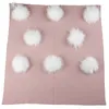 Échantillonnages Bébroms en laine chaude et couverture de la literie de couchage de voyage Born Swaddles enveloppe de naissance avec 8 pcs 13 cm réel Pompom de fourrure