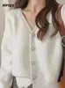 Женские свитера Скрученные вязаные кардиганские женские свитер корейская мода белая голубая розовая леди -одежда с мягкой свободной пальто осень зима 230812