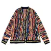 Herentruien 2023 Lente Herfst Elegante Persoonlijkheid Gedrukt Gebreid Vest Jas Graffiti Vintage Oud Designer Trendy 230812