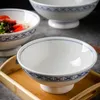 Miski chiński ceramiczny makaron ramen prosty kuke i biała kapelusz zupa zupa stołowa komercja restauracji domowe zastawa stołowa