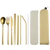 Ensembles de vaisselle 10sets 304 Ensemble de vaisselle en acier inoxydable ensemble coréen portables à dix morceaux cursons Paignes Blées de blé