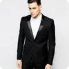 Mäns kostymer 2023 Senaste kappbyxor Designer Black Wedding Suit For Men Slim Fit Groom Tuxedos Costume Homme Blazer Jacket 2 Piece