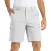 Short masculin Pantalon de travail cargo pour les hommes Summer avec plusieurs poches confort et légèrement twill Cotton élastique Casual