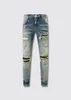 Jeans créateurs pour hommes Paige mirs mode maigre skiny slim non élastique jeans déchirure pantalon de conception de genoue