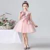 Roupas étnicas rosa ano chinês fantasia crianças sem mangas cheongsam girl girl qipao festa de aniversário de casamento vestido de concurso de casamento bordado