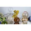 花瓶の花瓶の北欧の家の装飾カラフルなテーブルの上の小さな花瓶の装飾ギフトブルーガラス花瓶230812