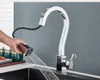 Kitchen Brass Pull Out Digital Temperature Display Faucet Flexible Dual Water Mode Sprayer Mixer Tap Crane