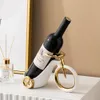 Decorative Objects Figurines Ceramic Bicycle Wine Rack Creative Craft Design High-end Office Wine Cabinet Decoration Modern Wine Holder Modern Home Decor 230812