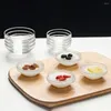 Geschirrsets Bozai Cake Form Prise Prise Schalen Glas Mini kleiner Jelly -Salat Dessert klares Mischen