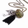 Pendant Necklaces Fashion Jewelry Women's Leaf Peacock Heart Key Tassels Charms Long Chain Necklace