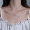 Chains Zircon Crystal Snowflake Necklace Special Interest Light Luxury Summer Clavicle Chain 2023 Female Minimalist Design