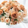 Dekorativa blommor Big Artificial High Quality Silk Rose för julkrans Hem Floral Arrangemang Dekoration Bröllop utomhus bågdekor