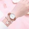 Zegarek na rękę ładny tryb frauen uhren einfache vintage uhr lederband ładny sport handgelenk kleid armbanduhren