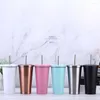 Tumbler 500 ml Edelstahl Stahlstrohbecher Großkapazität Outdoor-Reise tragbares Wasser nicht rutschfest