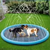 Dog Toys Tuggar PVC Water Spray Pad Summer Dog Toys Pet Kids Outdoor Swimming Pool Splash Sprinkler Mat Lawn Beach Interactive Play Water Tools 230812