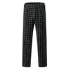 Pantalon masculin pour hommes streetwear plaid skinny crayon zipper pantalon de taille élastique vêtements de sport joggers