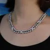 Chaines délicates micro-cz pavés à huit formes Collier 16 pouces bijoux gothiques bouclées gothiques