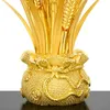 Dekorativa föremål Figurer Creative Wheat Ears Crafts Gold Foil Ornament Barley Business Booming Store öppningsgåva Fengshui Wealth Decor 230812