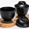 Dinnerware Sets Japanese Miso Soup Bowl With Lids Traditional Seasoning Small Lacquer Kitchen Rice Serving Bowls