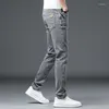 Jeans masculino jeans slim calça de pé pequeno