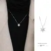 Chains Zircon Crystal Snowflake Necklace Special Interest Light Luxury Summer Clavicle Chain 2023 Female Minimalist Design