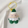 Cartoon Santa Claus Keychains Handmade Crochet Hang Ornament For Handle Bag Decor Christmas Knitted Toy Ornaments Kids New Year Gift