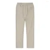 Pantaloni da uomo in stile sottile cotone cargo maschio 2023 pere traspiranti di biancheria di colore solido primaverile Pantalon Homme