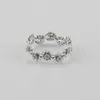 Anillos de clúster Momentos Colección Sparkling Daisy Flower Crown Ring 925 Sterling Silver Love Regalo Joya de lujo Cumpleaños Azul